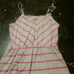 Chevron Pink and Cream Striped Dress